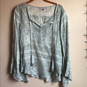 Sheer paisley printed blouse *NWOT*